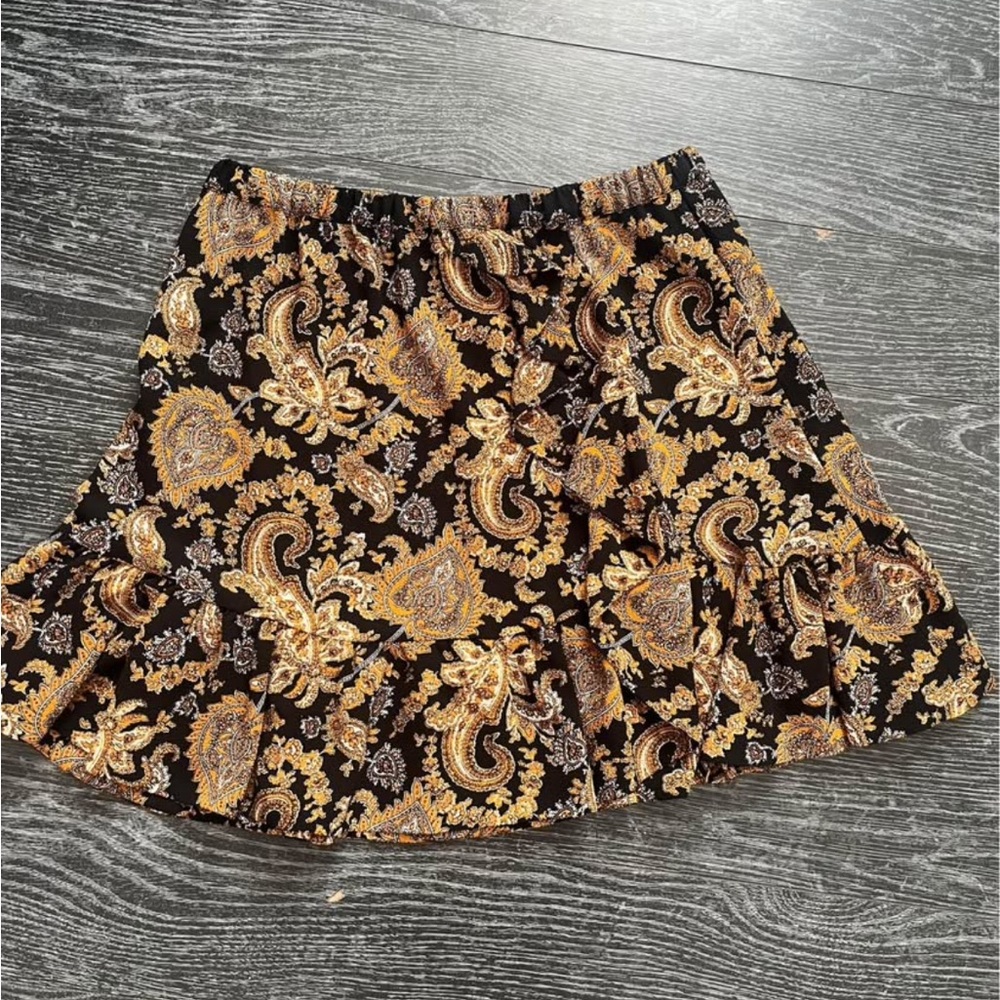 Michael Kors Brown Tan Embellished Skater Skirt